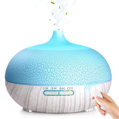 GeeRic Aroma Diffuser für Duftöle, 550ml Ultraschall Luftbefeuchter Diffusor für ätherische Öle,Raumbefeuchter Aromatherapie Öle Duftlampe mit 7 Farben LED Leichte für Schlafzimmer Büro Yoga Spa von GeeRic