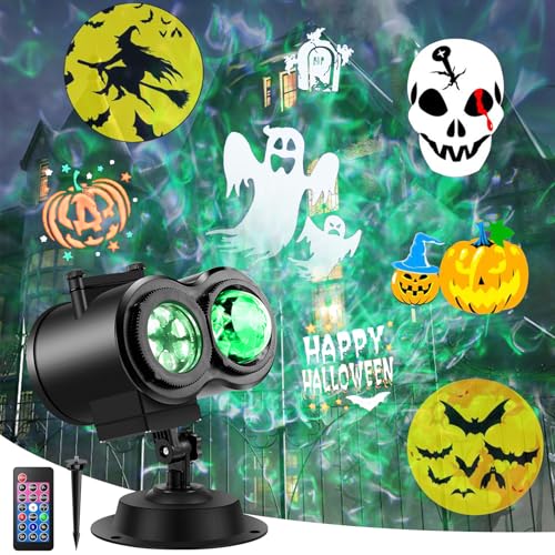 Geegear Weihnachts LED Projektor, Projektionslampe mit 16 Folien und Fernbedienung 3D-Moving-Lights-Mustern IP44 wasserdicht Projektionslicht für Weihnachten, Halloween, Party, Gartendekorationen von Geegear