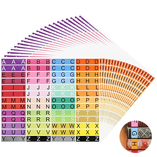 20 Blatt Alphabet-Buchrückenetiketten Aktenordner Etiketten Alphabet Buchstaben Lehrerbedarf Aufkleber für Klassenzimmer Buch Organisation (verschiedene Farben) von Geelin