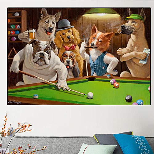 Britische Bulldogge Spielt Billard﹣ 5D Diamond Painting Full Drill - Kristall Strass Stickerei Kreuzstich Kunsthandwerk Für Home Wall Decor von Geelrivierr