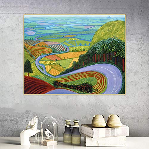 David Hockney (Garrowby Hill) - DIY Diamond Painting Kits - Kreuzstichmalerei Für Wanddekorationsgeschenke Ohne Rahmen von Geelrivierr