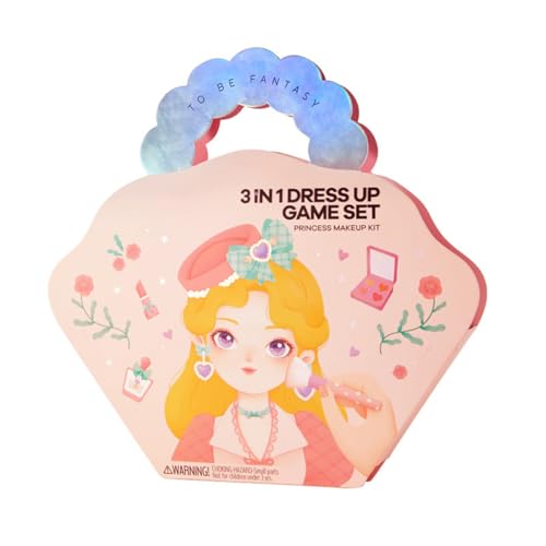 3 in 1 Dress Up Game Set Princess Art Craft Kits for Girls Princess Dress Up Set Dress Up Paper Princess Game Fantasy Makeup Sticker Books for Girls Kids (1pcs) von Gehanico