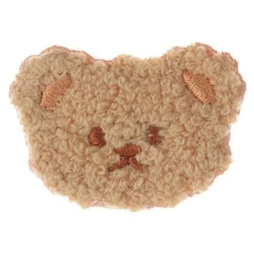 Bären Stickerei Aufnäher Bärenaufnäher DIY Dekoration für Kinderkleidung Aufnäher Brauner Aufnäher Beiger Aufnäher Patch Gesticktes zum Aufbügeln (Beige) von Gehanico