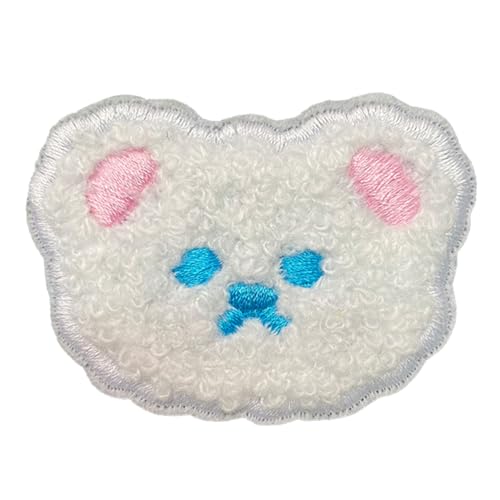 Bären Stickerei Aufnäher Bärenaufnäher DIY Dekoration für Kinderkleidung Aufnäher Brauner Aufnäher Beiger Aufnäher Patch Gesticktes zum Aufbügeln (Blau) von Gehanico