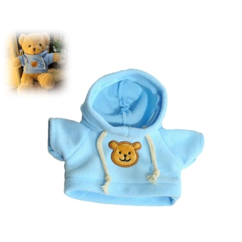 Gehanico Kleine Plüsch Bär Puppe Kostüm Stofftier Outfit Mädchen Junge Plüschpuppe Kapuzenpullover Kleidung Niedlich Stofftier Outfit Kleidung für Stoffbären (Blau) von Gehanico