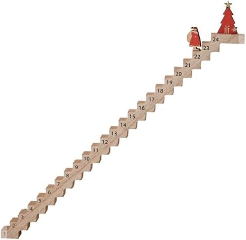 Gehanico Weihnachtsmann Kletterleiter 2024 Countdown-Kalender für Weihnachtstreppen Holz Weihnachten Urlaub Adventskalender 2024 Weihnachtskalender mit Weihnachtsmann Klettertreppe (1 Stück) von Gehanico