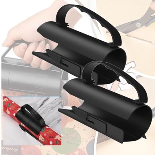 Geschenkpapierschneider Wrapping Paper Sliding Cutter Wrapping Paper Roll Cutter Geschenkpapier Schneider Set Weihnachten Geschenk Urlaub Geschenkpapier Cutter Werkzeuge (Schwarz 2) von Gehanico