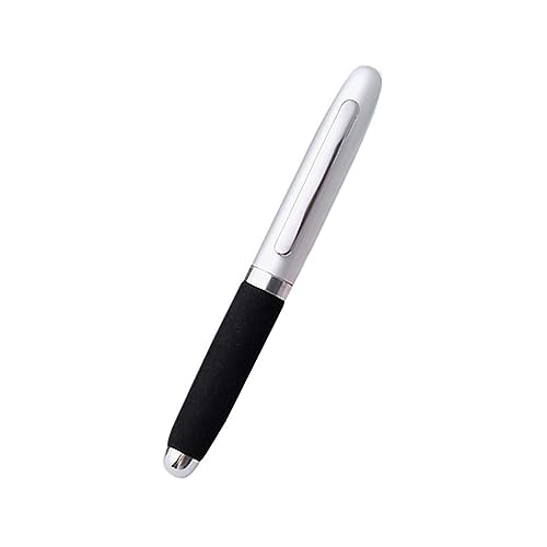 Kugelschreiber Kurz Parabolhe Mini-Kugelschreiber Schwarz Hochwertig Ergonomische Kugelschreiber mit Touchpen Kuli Metall Kugelschreiber Set für Büro und Haushalt (Silber) von Gehanico