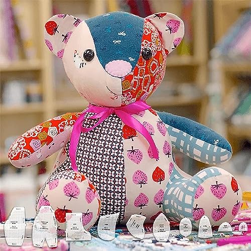 Memory Bear DIY-Spielzeug Handgemachter Teddybär unvergessliches Geschenk 10 Stück Memory Bear Acryl Schablone Lineal Set Nähvorlagen Material für Anfänger (L 15 Zoll) von Gehanico