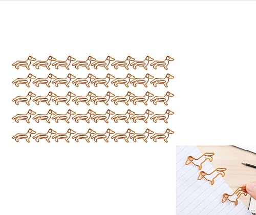 Paper Clips Hund 40 Stück Büroklammer Hund Rose Gold Dackel Geschenkpapier Hünd Deko Papierklammern Metall Heftklammern Büroklammer Hund von Gehanico