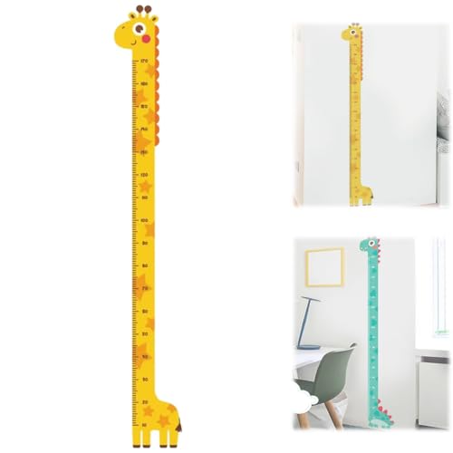 Tier-Cartoon-Version Wachstum Kinder Tier Cartoon Aufkleber Spaß und pädagogische Messlatte Lineal Wanddekoration zum Messen Jungen Mädchen Wandaufkleber Aufkleber für Zimmer (Giraffe) von Gehanico