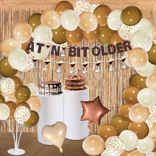 Gejoy 51 Stück Espresso Martini Geburtstag Party Dekorationen Glitzer A Tini Bit Ältere Banner Girlande Fransen Vorhänge Folienballons für Martini Party Dekorationen Junggesellinnenabschied Brautparty von Gejoy