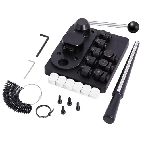 Gekufa Ringbiegemaschine, Ringbiegewerkzeug aus Edelstahl für Löffel Ringe Herstellung, Ring Biegemaschine mit Nylon Matrizen, Ringe Herstellung Kits für 12/14/16/18/20/22mm, Biegewerkzeug von Gekufa