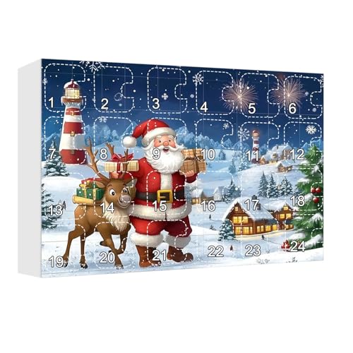 Batteriebetriebene Lichter mit Timer Basteln Weihnachtswichtel Adventskalender 2024 24 Stück Zwerg Weihnachten Countdown Kalender 24 Tage Christmas Gonks Adventskalender Make-up Advent (Blau, 34 x 34 von Gelb&Schwarz