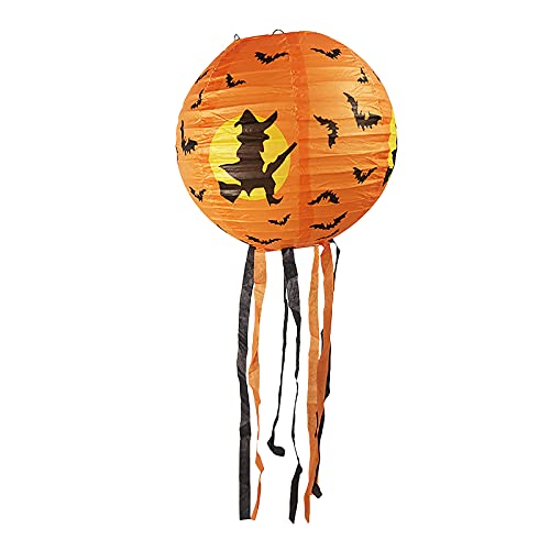 Gelb&Schwarz Bart Anhänger Halloween Gürtel Papier Skelett Faltbare Fledermaus Requisiten Home Decor Schwimmende Ballons mit Lichtern (C, Einheitsgröße) von Gelb&Schwarz