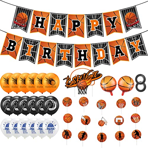 Gelb&Schwarz Basketball Party und Gatherfun Luftballons Party Banner Party Dekorationen und Erwachsene Crazy Supplies für Kinder Geburtstag Party Flagge Ballon Set Latexballons für Helium (Schwarz, von Gelb&Schwarz