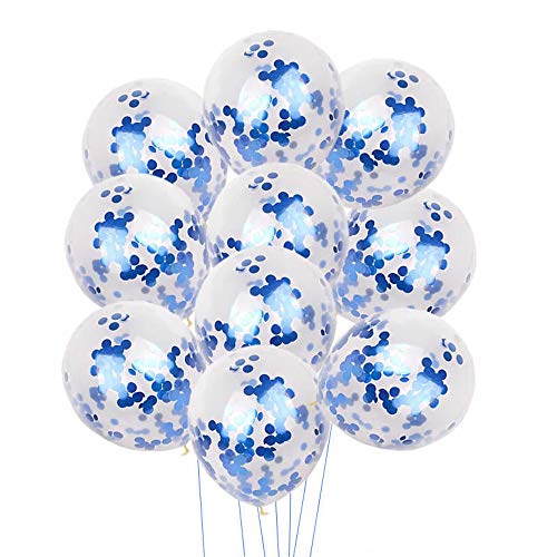 Gelb&Schwarz Geburtstagsdeko 10pcs 30.5 cm Folienlatex Konfetti Ballon Set Hochzeit Geburtstag Luftballons Girlande (Blau, Einheitsgröße) von Gelb&Schwarz