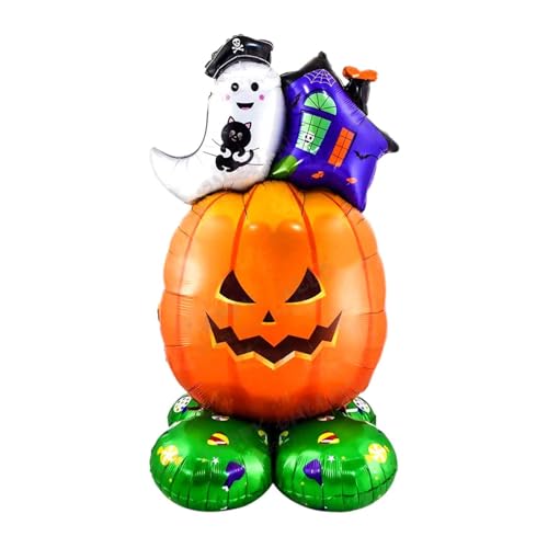 Gelb&Schwarz Halloween-Ballons, Motto-Party-Dekorationen, gefüllt, gespenstische aufblasbare Gegenstände, Ballon-Set (1 Stück, Orange, 111 x 62 x 43 cm) von Gelb&Schwarz