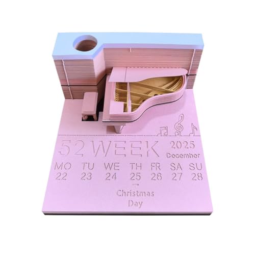 Großer Wandkalender 2024, 3D-Notizblock-Kalender 2025: einzigartige Uhr, Schreibtischkalender, reißbarer 3D-Kunst-Tischkalender, 2025, Planer, Papierschneiden, Handwerk, handgefertigte Kunst für von Gelb&Schwarz