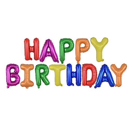 Happy Birthday Luftballons, zum Aufblasen von 16 Selbst-Wimpelbuchstaben, Folienbanner Zoll, Geburtstagsdekoration, Hängt Brunch Dekorationen für Frauen (C, Einheitsgröße) von Gelb&Schwarz