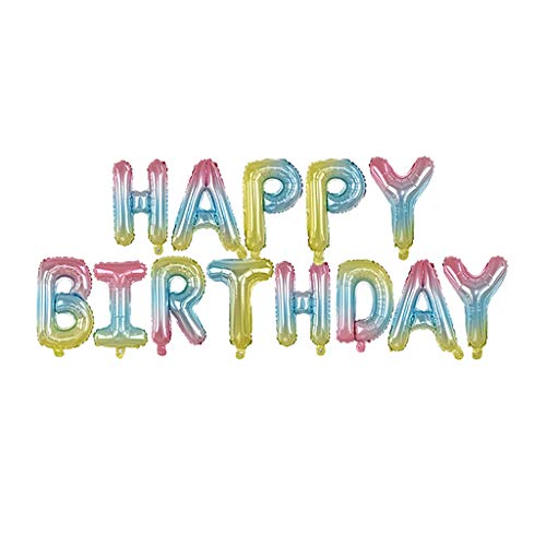 Happy Birthday Luftballons, zum Aufblasen von 16 Selbst-Wimpelbuchstaben, Folienbanner Zoll, Geburtstagsdekoration, Hängt Brunch Dekorationen für Frauen (F, Einheitsgröße) von Gelb&Schwarz
