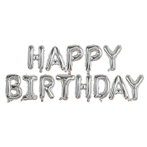 Happy Birthday Luftballons, zum Aufblasen von 16 Selbst-Wimpelbuchstaben, Folienbanner Zoll, Geburtstagsdekoration, Hängt Brunch Dekorationen für Frauen (I, Einheitsgröße) von Gelb&Schwarz