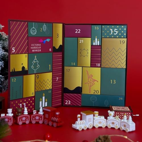 Sanduhr 15 Minuten Weihnachten Adventskalender Boxen leer selber basteln Adventskalender Tage DIY Weihnachten Adventskalender zum Befüllen für Kinder Spielzeug Kleine Modelle 2 Fußball Advent (Rot, von Gelb&Schwarz