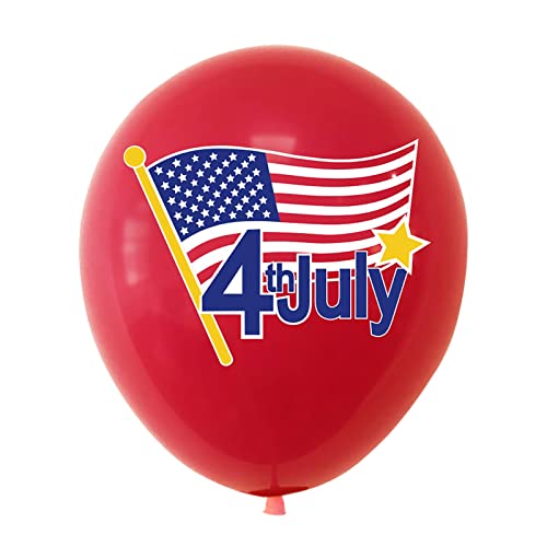 Weiße Luftballons zum 4. Juli, Unabhängigkeitstag, Party-Dekorationen, 10 Stück, USA-Dekoration, Luftballons, Banner für Gedenktag, Veteranentag, Dekoration, Ostern, Folienballons (rot, Einheitsgröße) von Gelb&Schwarz