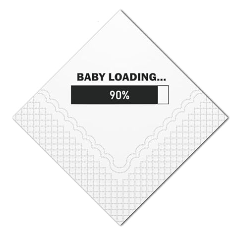 Geloar Baby Loading 90% Happy Mutterschaft Urlaub Papier Cocktail-Servietten für schwangere Kollegen Kollegen gehen auf Mutterschaftsurlaub oder Väter gehen auf Vaterschaftsurlaub, 2-lagig, 12,7 x von Geloar
