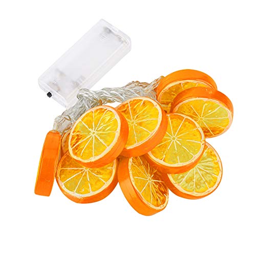 GeluEla Lichterkette, 1.5 m, 10 LED-Lichter, LED Lemon Slice String Lights Kette, Batteriebetrieben, Garten Weihnachtslampe für Karneval, Halloween, Außen & Innen, Garten, Hochzeit, Party Deko von GeluEla