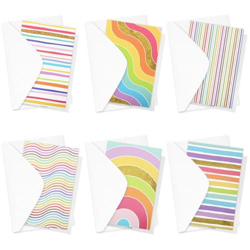 Dankeskarten,Thank You Cards Regenbogen Gestreifte Goldfolie 30 Stück, 5.9 x 3.9 Zoll Karten Mit Umschlag Klappkarten Grußkarten Einladungskarten Für Geburtstag Hochzeit Baby Dusche Glückwunschparty von Geluode