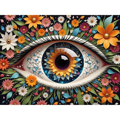 Gemartmall Auge Diamond Painting Erwachsene-Blume Diamant Painting Bilder,Auge 5d Diamond Painting Set Erwachsene Arts Craft für Home Wand Decor 30x40cm von Gemartmall