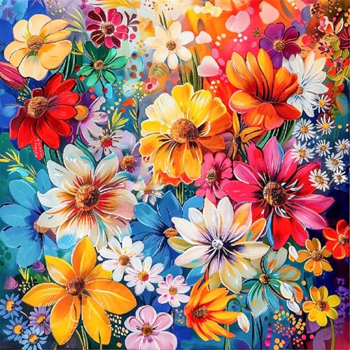 Gemartmall Blume Diamond Painting Erwachsene-Diy Set Erwachsene Diamond Painting,Blume Diamond Painting als Geschenk Oder als Wanddekoration Zu Hause Verwendet Werden (30x30CM) von Gemartmall