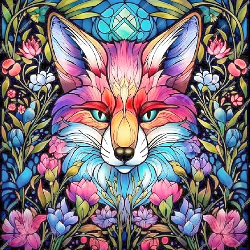 Gemartmall Fuchs Diamond Painting Erwachsene-Diy Set Erwachsene Diamond Painting,Tier Diamond Painting als Geschenk Oder als Wanddekoration Zu Hause Verwendet Werden (30x30CM) von Gemartmall