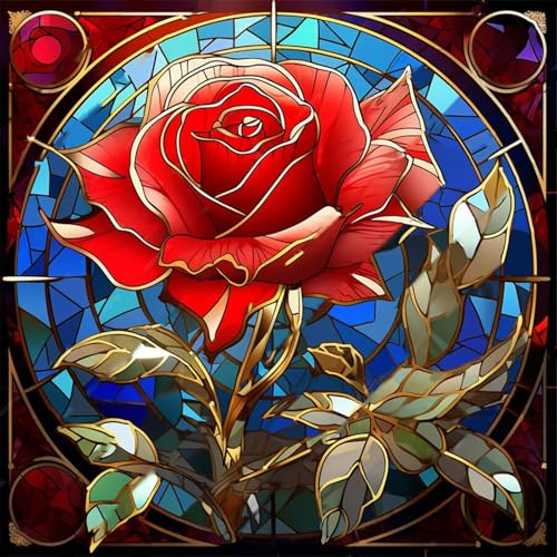 Gemartmall Rose Diamond Painting Erwachsene-Blume Diamant Painting Bilder,Blume 5d Diamond Painting Set Erwachsene Arts Craft für Home Wand Decor 30x30cm von Gemartmall