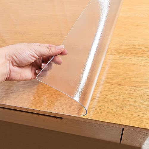 0.2 mm Schreibtischunterlage Transparent Matte Texture Fettdicht Tischschutzfolie Abwaschbar Garten-Tischdecke für Büro-Kommode, Nachttisch(50x100cm/19x39inch) von Generic