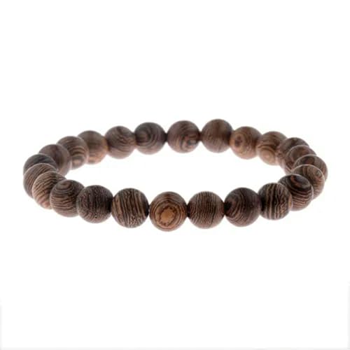 1/2 Stücke 8MM Hämatit Tigerauge Lava Stein Perlen Armbänder Schmuck für Männer Frauen-Holz von Generic