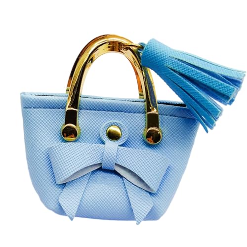 1/6 Puppenhandtasche mit Fliege, Modisches Puppenhaus Ornament, Handgefertigtes BJD Puppenzubehör für 12 Zoll BJD Puppen, ACCS Kleidung, Hellblau von Generic