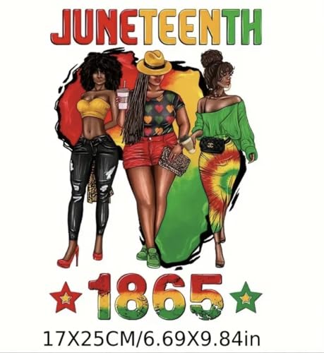 1 Bogen Black History & Juneteenth Celebration Iron on Direct to Film Transfer 1865 Black and Proud Iron on Heat Transfer Decal for DIY T-Shirts, Masks, Jeans, Rucksäcke usw.(STYLEB) von Generic