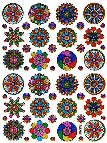 1 Bogen Metallic Glitzer Effekt - Sonnenblume Blumen Sticker Aufkleber Kindergeburtstag Dekorieren Hobby Basteln Sammeln selbstklebend vorgestanzt von Generic