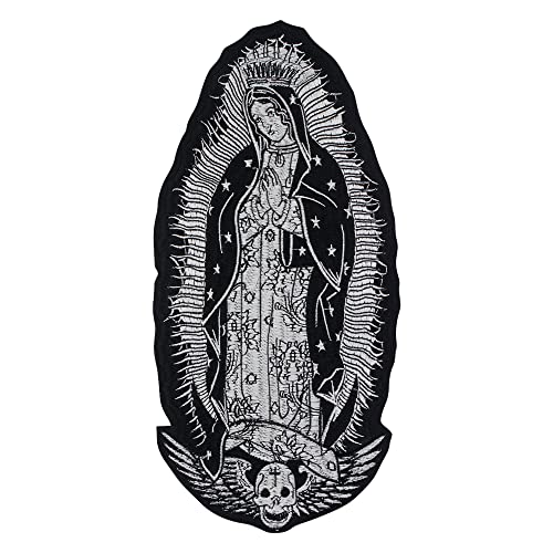 1 Stück Lady of Virgen de Guadalupe Vector Guadalupe religiöser Aufnäher zum Aufbügeln auf Kreuz Applikation Mexiko Kunst bestickt für Jacke T-Shirt verzierte Abzeichen von Generic