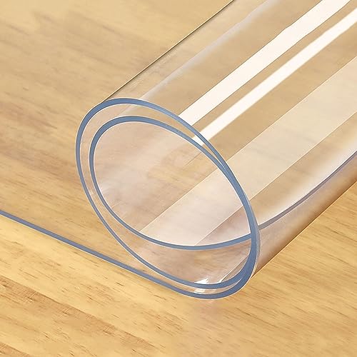 1 mm dicke, transparente PVC-Tischdecke, Tischdeckenschutz für Esszimmer, Büro, Kunststoff-Tischmatte, wasserdicht/kratzfest, leicht zu reinigen, Tisch Klar Tischdecke von Generic