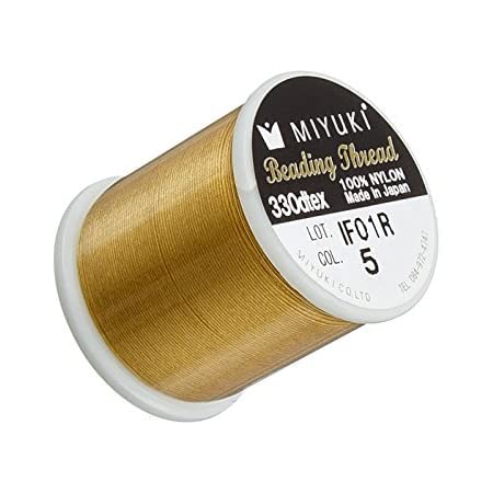 1 STK Miyuki Perlen Nylon vorgewacheter Faden, Gold (Col.5), ca. 0,20 mm / 50 m - Größe B (Miyuki Beading Nylon pre-Waxed Thread, Gold (col.5), Approx 0.20 mm / 50 m - Size B) von generic