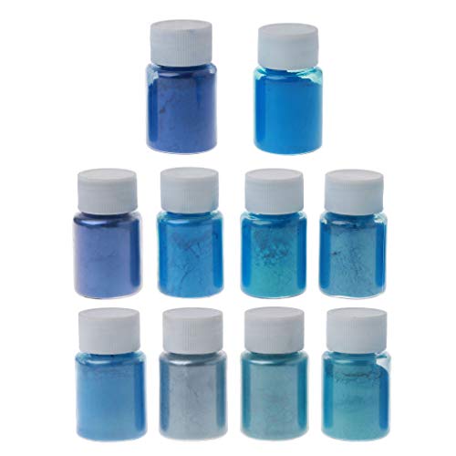 10-Farben-Meer-blaues Glimmer-Pulver-Perle-Pigment-Epoxidharz-Farbstoff-kosmetische Grade-Make-up-Seife, die Perle-Farbe-Farbstoff-Kit herstellt von Generic