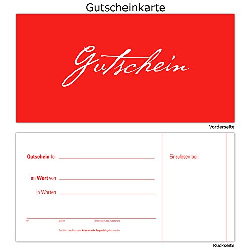 10 Gutscheine Gutscheinkarten Geschenkgutscheine – edel neutral Rot von Generic