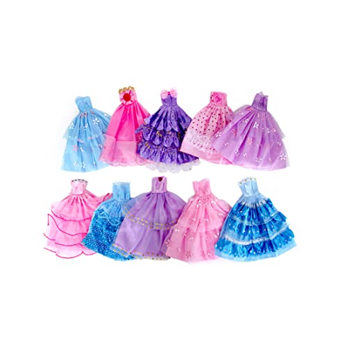 10 PCs handgefertigte Neuheit Kleider Hochzeitsfeier Kleid Kleider Kleidung für Puppen (zufällige Farbe/Stil) Kinder Spielzeugspielausrüstung von Generic