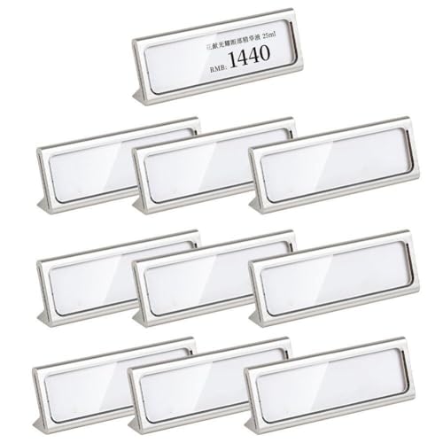 Generic 10 Pcs Mini Clear Sign Display Halter 10 Pcs Leere Etiketten Metall Nist Kartenpreiskarten -Etikett Label Ständer von Generic