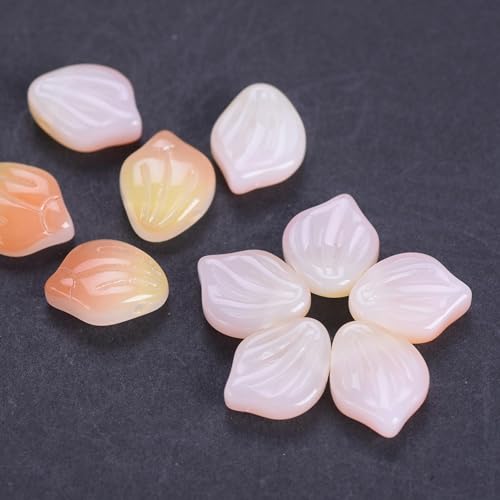 10 Stück 15 x 12 mm Blütenblattform Lampwork lose Anhänger Perlen zur Schmuckherstellung-Gelb Orange von Generic