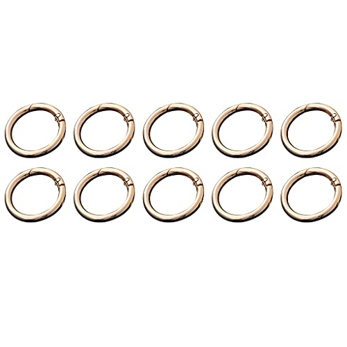 10 Stück 20/25/28/33mm Feder O-Ring Runde Karabiner Karabinerhaken Feder Schlüsselanhänger Schnalle für Geldbörse Schmuck DIY Handwerk Gold 20mm von Generic