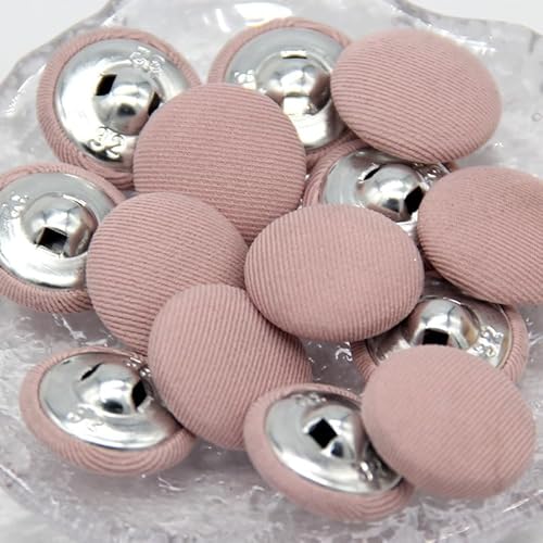 10 Stück Bunte Stoff-überzogene Metallschaft-Nähknöpfe for Kleidung, Kindermantel, Strickjacke, rund, große Stoffknöpfe, DIY-Dekorationen(NO.10,20mm 10pcs) von Generic